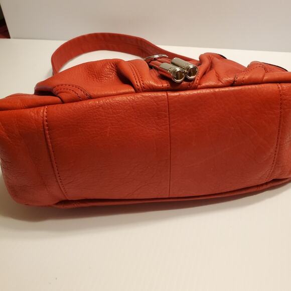 B. Makowsky Red leather Satchel Purse Bag - Picture 7 of 8